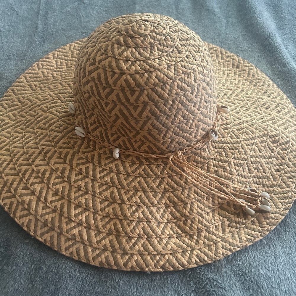 Panama Jack Tan Straw Hat with Shell Details